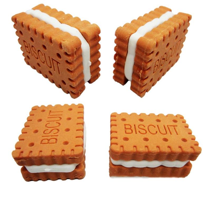 1Pc Kawaii Biscuit Eraser Cute Macaron Rubber Eraser Mini Pencil Eraser For Kids Gifts School Supplies Stationery