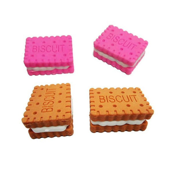 1Pc Kawaii Biscuit Eraser Cute Macaron Rubber Eraser Mini Pencil Eraser For Kids Gifts School Supplies Stationery