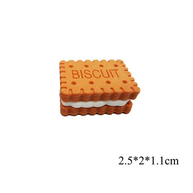 1Pc Kawaii Biscuit Eraser Cute Macaron Rubber Eraser Mini Pencil Eraser For Kids Gifts School Supplies Stationery