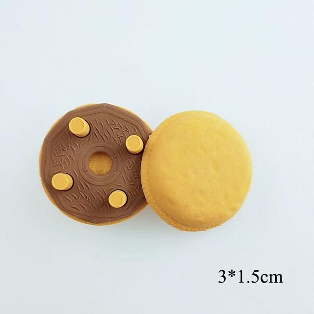 1Pc Kawaii Biscuit Eraser Cute Macaron Rubber Eraser Mini Pencil Eraser For Kids Gifts School Supplies Stationery