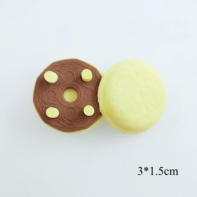 1Pc Kawaii Biscuit Eraser Cute Macaron Rubber Eraser Mini Pencil Eraser For Kids Gifts School Supplies Stationery