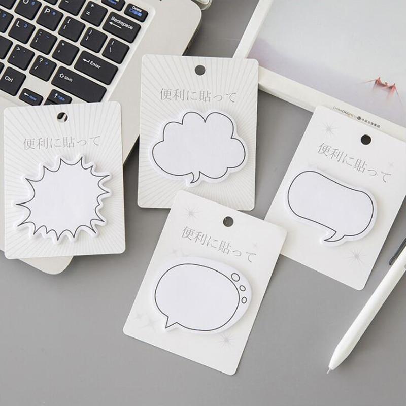 Japanese Style Minimalist Dialog Self-Adhesive Memo Pad Sticky Notes Adhesive Office Stationery and School Supplies 1PCS