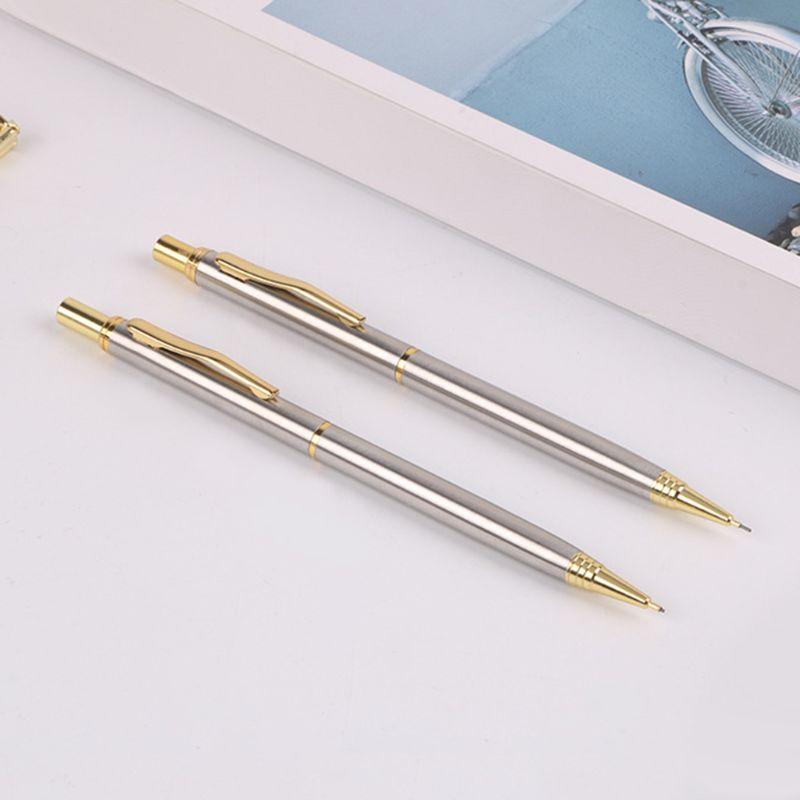 0.5mm Commercial Metal Ballpoint Pen Mechanical Pencil Automatic Pens Writing Drawing School Supplies Stationery