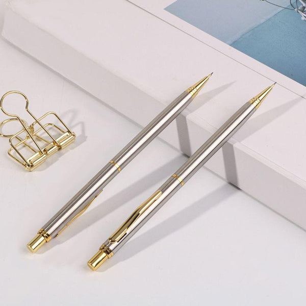 0.5mm Commercial Metal Ballpoint Pen Mechanical Pencil Automatic Pens Writing Drawing School Supplies Stationery