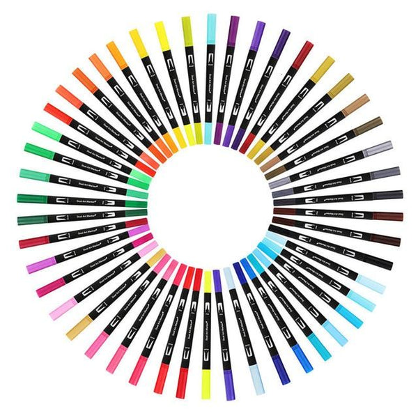 48/72/120 Colors Fine Liner Drawing Painting Watercolor Markers Pen Art Dual Tip Brush Pen Graffiti Pen School Supplies