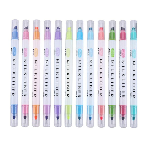 12pcs/lot Highlighter pen pastel markers fluorescent pen watercolor Highlighters drawing painting Art stationary Supplies