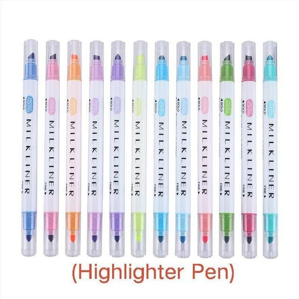 12pcs/lot Highlighter pen pastel markers fluorescent pen watercolor Highlighters drawing painting Art stationary Supplies