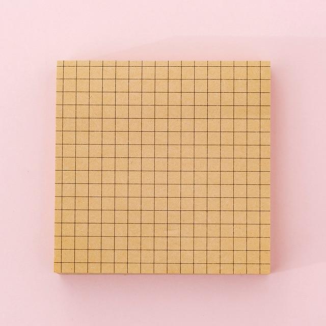 Kraft Paper Grid Tabs Sticky Notes Memo Pad Stationery Memo Pads Sheets  Notepad Stationary  Office Decoration Note Pad