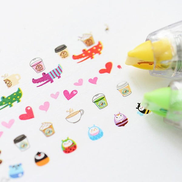 Kawaii Animals Love Heart Press Correction Tape Decorative Pen Diary Type Correction Supplies Stationery School Supplies