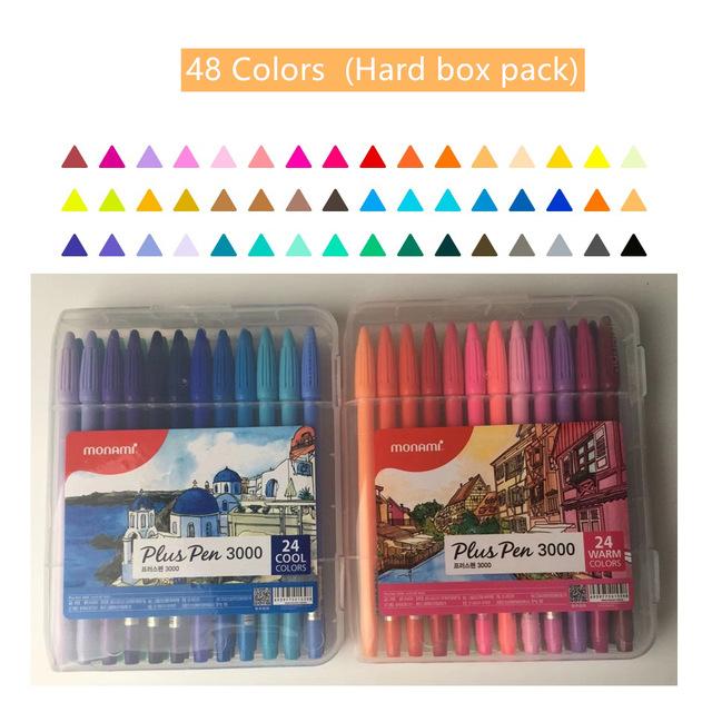 Watercolor Gel Pen Set 12 24 36 Water Color Micron Fiber Pens Writing Drawing Sketch Stationery Office School Art Supplies