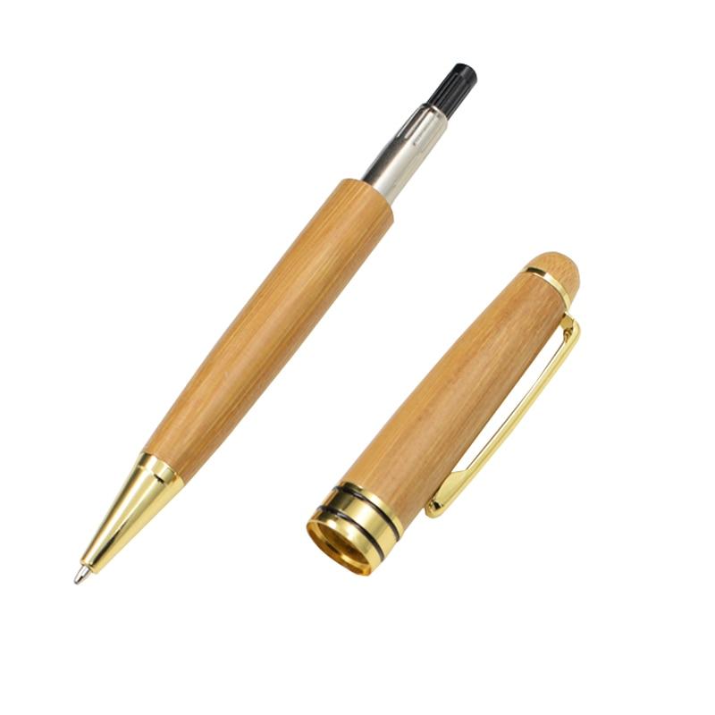 One Set Bamboo Pen With Pencil Case Gift Box 0.5 mm Black Ink Bamboo Roller Ball Pens To Write Writing Materials