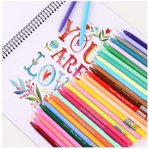 Watercolor Gel Pen Set 12 24 36 Water Color Micron Fiber Pens Writing Drawing Sketch Stationery Office School Art Supplies