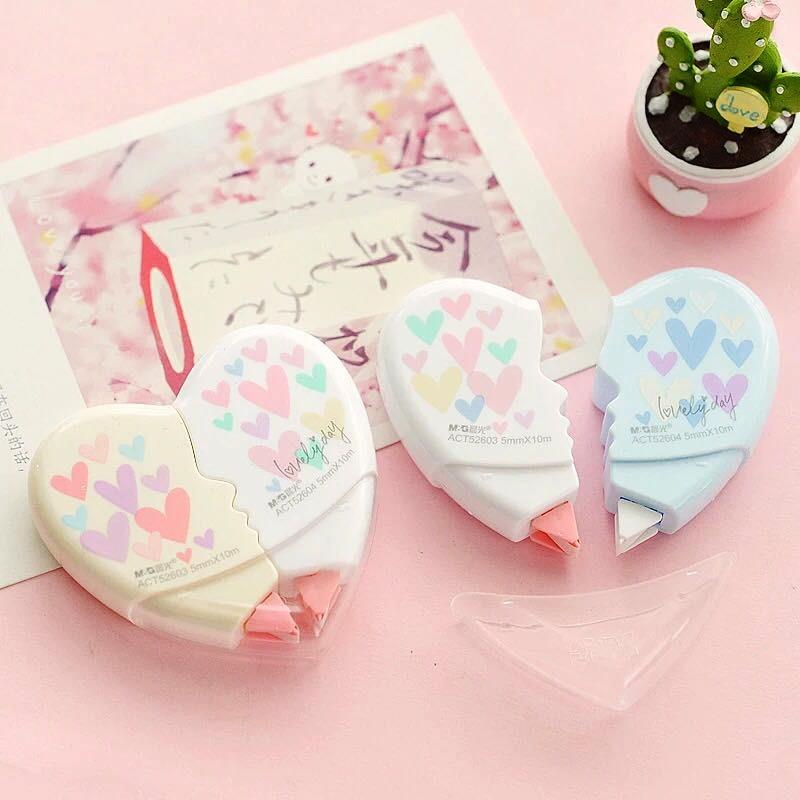 2 pcs/pair Love Heart correction tape material stationery office school supplies10M