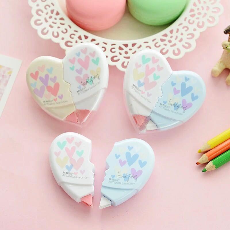 2 pcs/pair Love Heart correction tape material stationery office school supplies10M