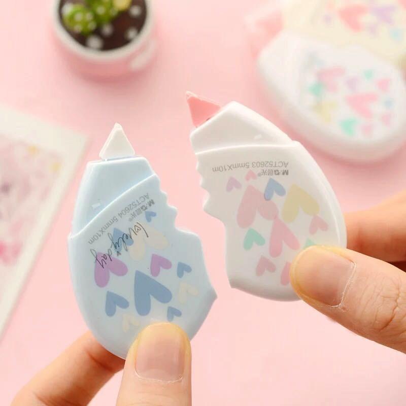 2 pcs/pair Love Heart correction tape material stationery office school supplies10M