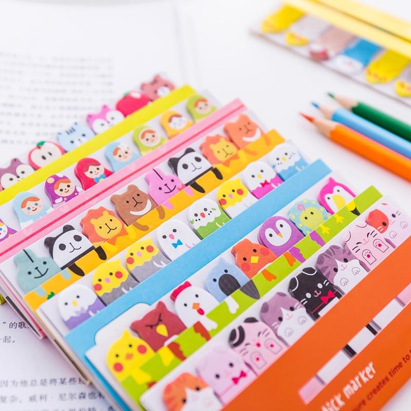 Kawaii Memo Pad Bookmarks Creative Cute Animal Sticky Notes index Posted It Planner Stationery School Supplies Paper Stickers