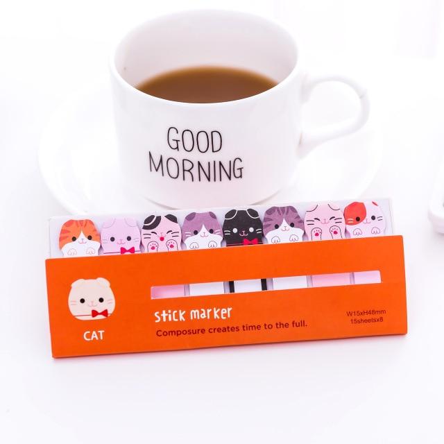 Kawaii Memo Pad Bookmarks Creative Cute Animal Sticky Notes index Posted It Planner Stationery School Supplies Paper Stickers