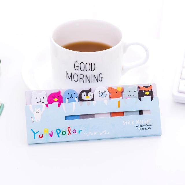 Kawaii Memo Pad Bookmarks Creative Cute Animal Sticky Notes index Posted It Planner Stationery School Supplies Paper Stickers