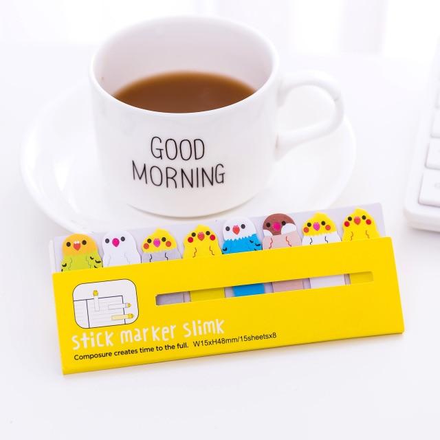 Kawaii Memo Pad Bookmarks Creative Cute Animal Sticky Notes index Posted It Planner Stationery School Supplies Paper Stickers