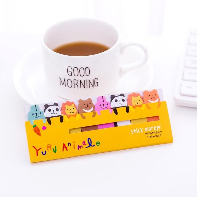 Kawaii Memo Pad Bookmarks Creative Cute Animal Sticky Notes index Posted It Planner Stationery School Supplies Paper Stickers