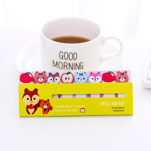 Kawaii Memo Pad Bookmarks Creative Cute Animal Sticky Notes index Posted It Planner Stationery School Supplies Paper Stickers