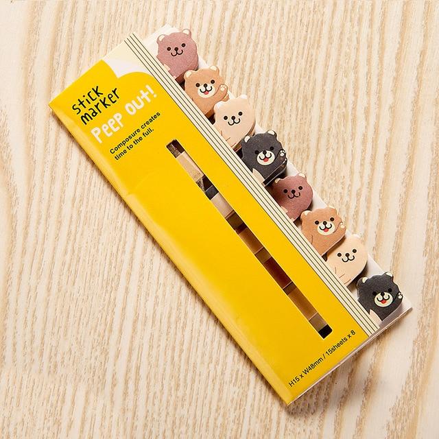 Kawaii Memo Pad Bookmarks Creative Cute Animal Sticky Notes index Posted It Planner Stationery School Supplies Paper Stickers