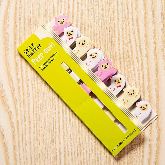 Kawaii Memo Pad Bookmarks Creative Cute Animal Sticky Notes index Posted It Planner Stationery School Supplies Paper Stickers