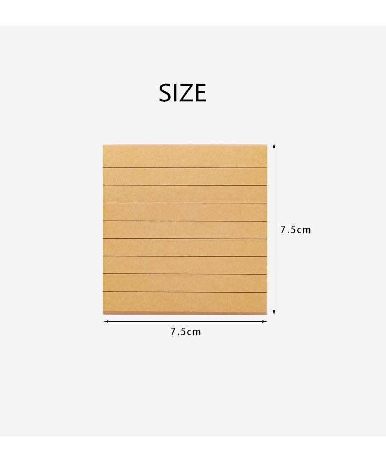 Kraft Paper Grid Tabs Sticky Notes Memo Pad Stationery Memo Pads Sheets  Notepad Stationary  Office Decoration Note Pad