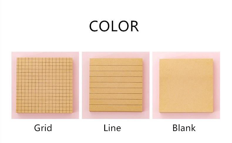 Kraft Paper Grid Tabs Sticky Notes Memo Pad Stationery Memo Pads Sheets  Notepad Stationary  Office Decoration Note Pad