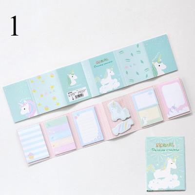 Memo Pad Cartoon Cute Unicorn Sticky Notes Multi Folding Writing Pads Label Stationery School Supply