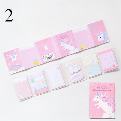 Memo Pad Cartoon Cute Unicorn Sticky Notes Multi Folding Writing Pads Label Stationery School Supply