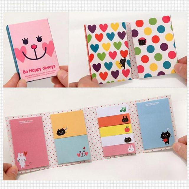 Memo Pad Cartoon Cute Unicorn Sticky Notes Multi Folding Writing Pads Label Stationery School Supply