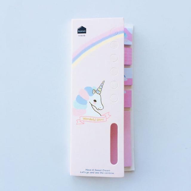 Memo Pad Cartoon Cute Unicorn Sticky Notes Multi Folding Writing Pads Label Stationery School Supply