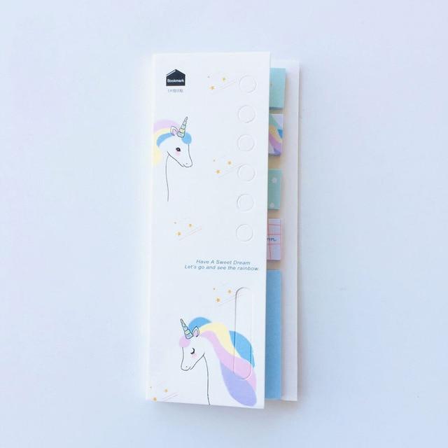 Memo Pad Cartoon Cute Unicorn Sticky Notes Multi Folding Writing Pads Label Stationery School Supply