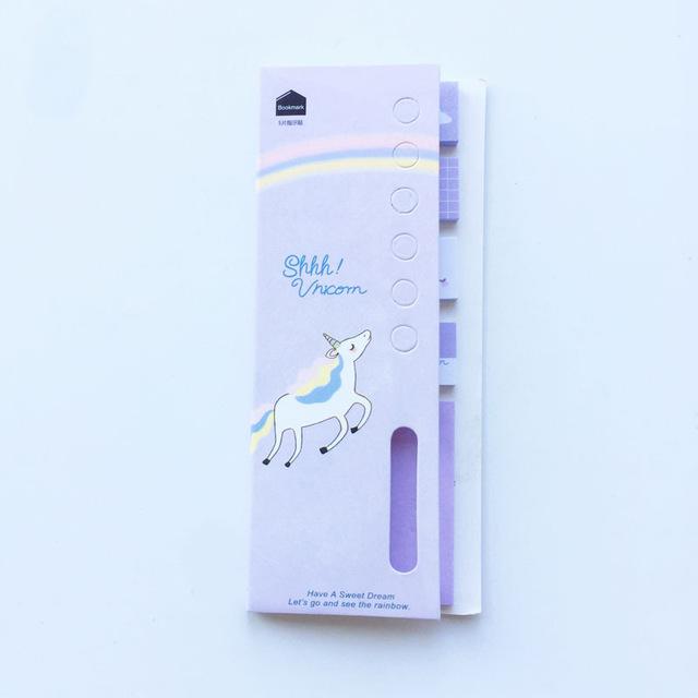 Memo Pad Cartoon Cute Unicorn Sticky Notes Multi Folding Writing Pads Label Stationery School Supply