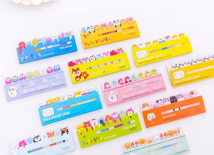 Kawaii Memo Pad Bookmarks Creative Cute Animal Sticky Notes index Posted It Planner Stationery School Supplies Paper Stickers