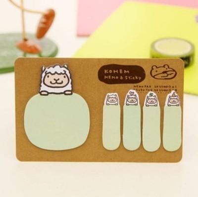 New Cute Animal Korean Rabbit Sheep Stationery Memo Pad Lovely Scrapbooking Sticky Notes Book Paper Sticker Bookmark Pepsi Stick