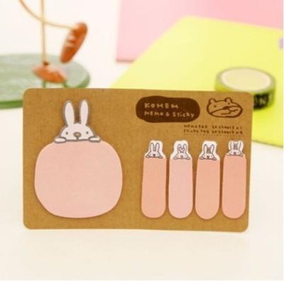 New Cute Animal Korean Rabbit Sheep Stationery Memo Pad Lovely Scrapbooking Sticky Notes Book Paper Sticker Bookmark Pepsi Stick