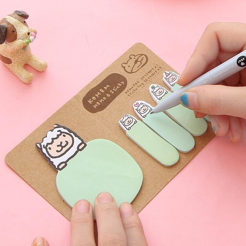 New Cute Animal Korean Rabbit Sheep Stationery Memo Pad Lovely Scrapbooking Sticky Notes Book Paper Sticker Bookmark Pepsi Stick